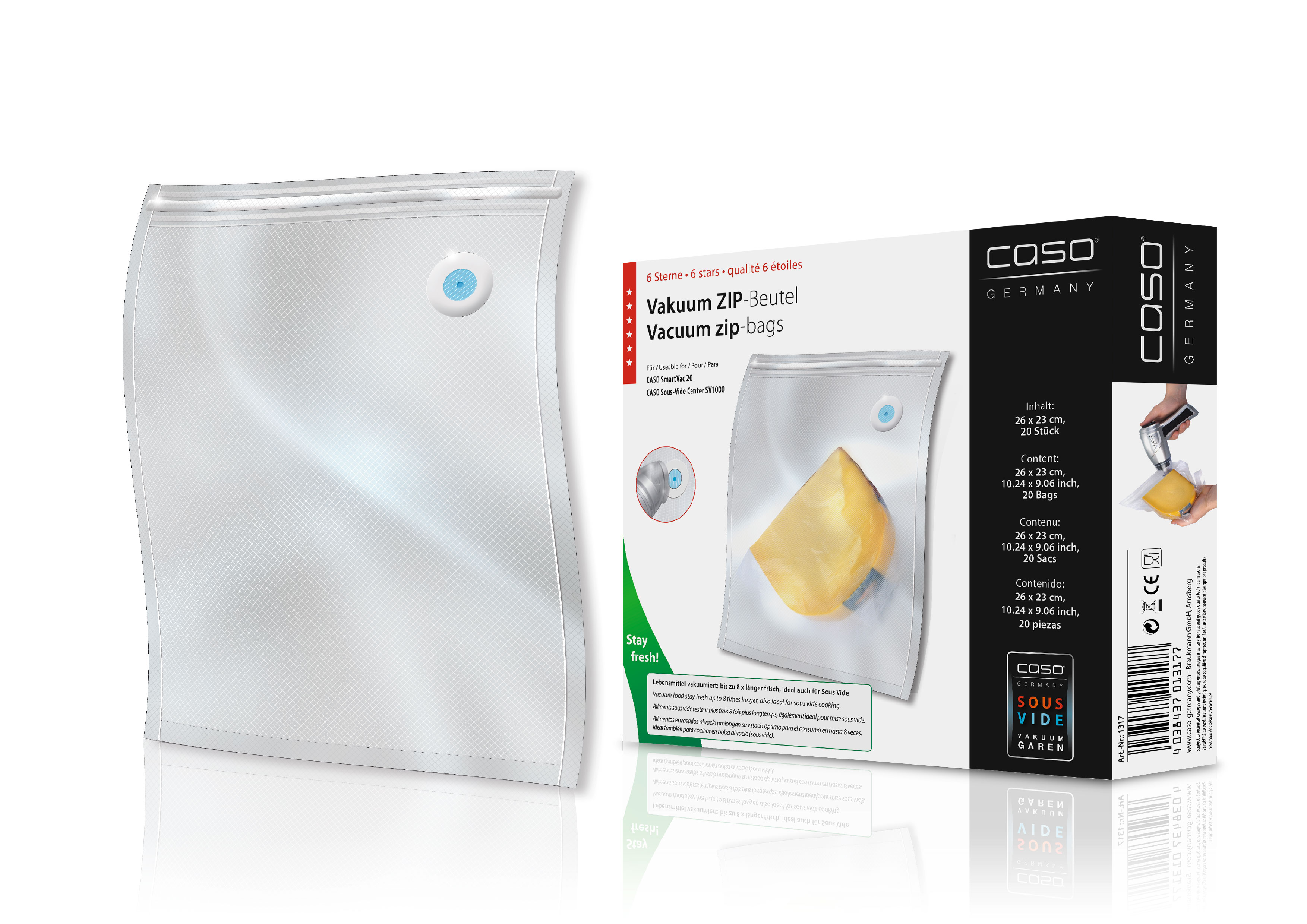 Caso ZIP poser 26x23 cm 20 stk m/QR- labels 150 my